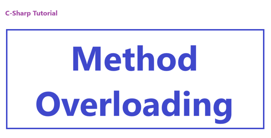 C# Method Overloading