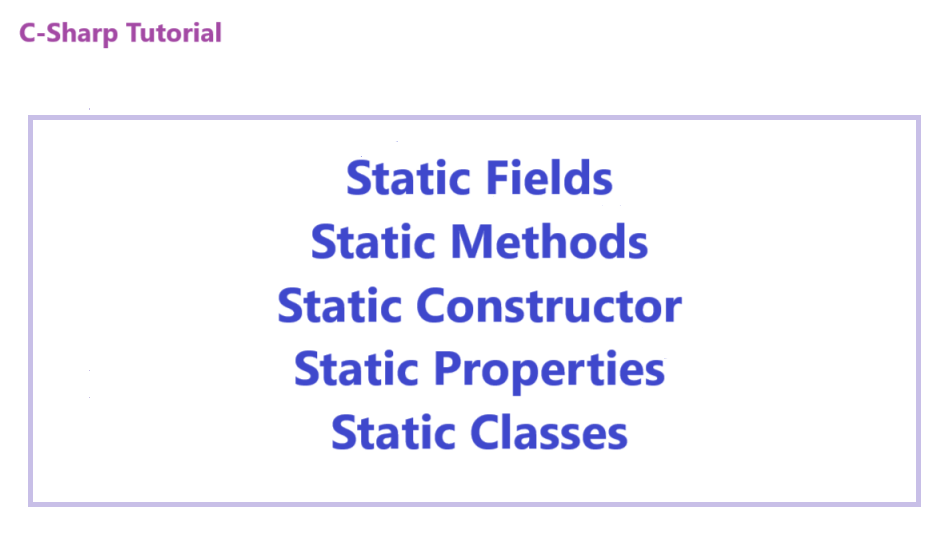 C# Static Class Example