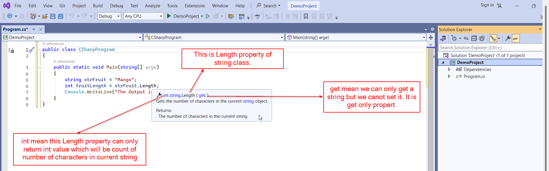 C# String Length Property