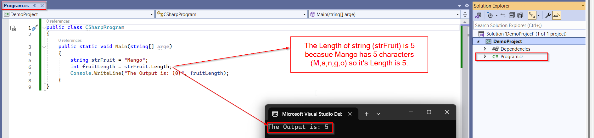 C# String Length Property Output