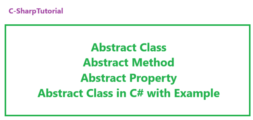 C# Abstract Class Example